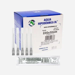 Aguja gris insulina hipodérmica corta