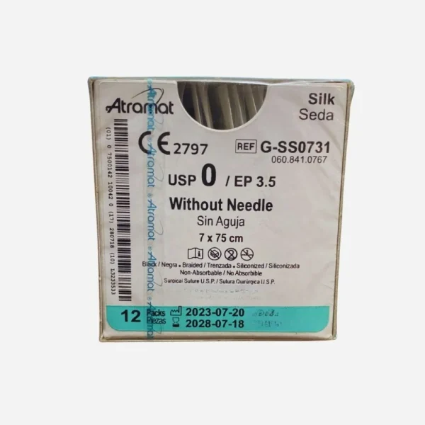 Sutura Seda libre 0 sin aguja