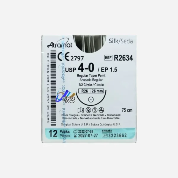Sutura Seda libre 4 sin aguja