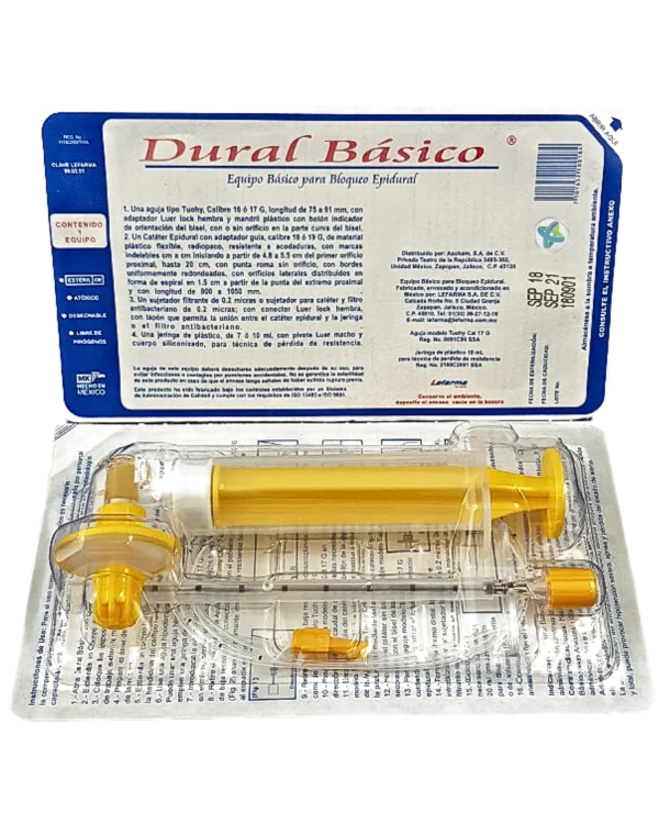 Equipo de anestesia epidural / bloqueo